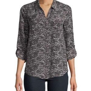JOIE BOOKER V-NECK PRINTED BLOUSE